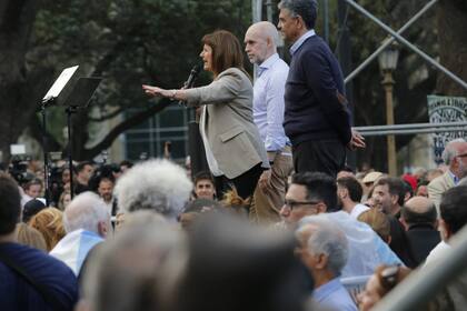 Acto de Patricia Patricia Bullrich junto a Horacio Radríguez Larreta y Jorge Macri