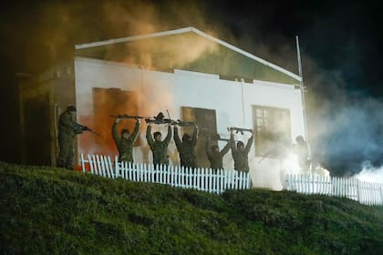 Acto en recuerdo de la guerra de Malvinas, anoche, en Río Grande
