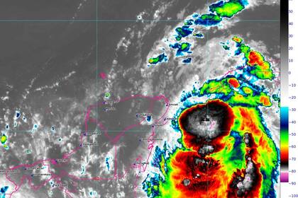 Actualmente el núcleo de la tormenta Idalia se ubica frente a las costas del Caribe mexicano