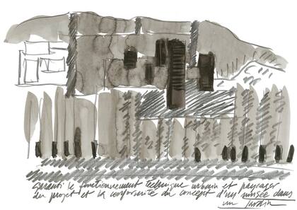 Acuarelas del museo Soulages (Francia), de RCR Arquitectes, uno de los estudios ganadores del premio Pritzke