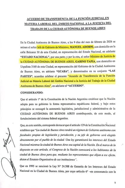 Acuerdo de transferencia