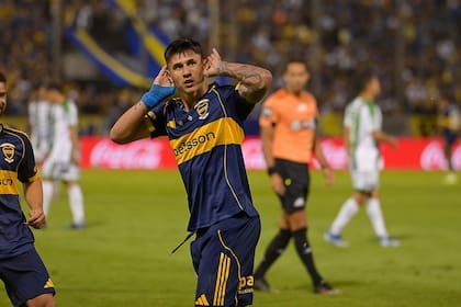 Adam Bareiro, el autor de los dos goles con los que Boca derrotó a Gimnasia de Chivilcoy en la Copa Argentina