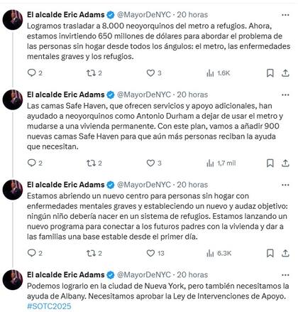 Adams señaló que esta nueva financiación servirá para crear “refugios seguros”, una alternativa a los tradicionales alojamientos de emergencia