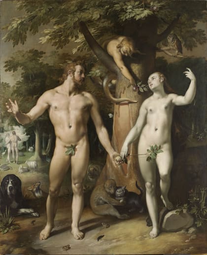 Adán y Eva, 1592, por Cornelis Corneliszoon van Haarlem
