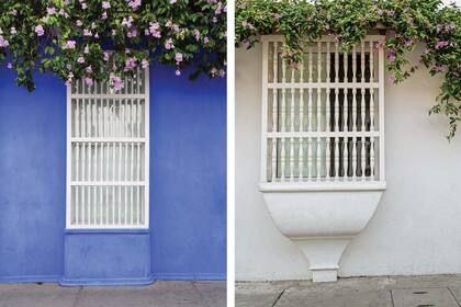 Además de reconocer los colores tradicionales y las herejías, nuestro recorrido con el arq. Samudio nos entrenó a distinguir entre ventanas de panza, de repisa (izq,) o de copa (der.), según la base que las sostenga.