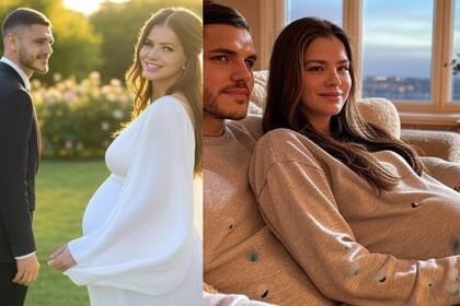 Además del "palta-gate" los s también recrearon el "Wanda-Gate" y mostraron como podrían verse, segun la IA, Mauro Icardi y Suárez en su boda y esperando un hijo (Foto: X)