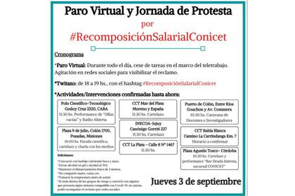 Además del paro, habrá actividades presenciales puntuales para reclamar por la reapertura de una paritaria que logre la recomposición salarial
