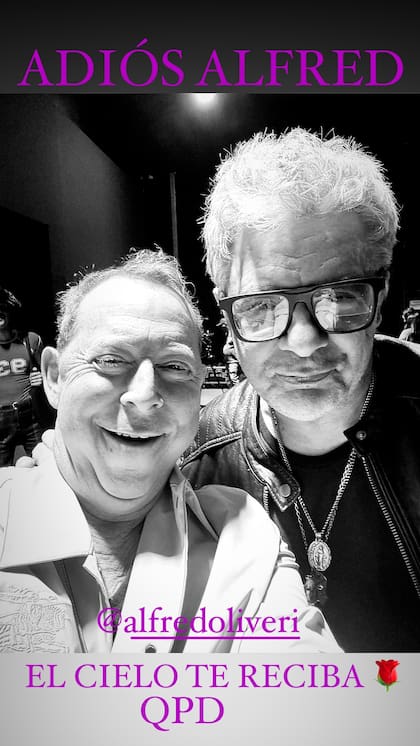 "Adiós Alfred, que el cielo te reciba", expresó Juanse en sus historias de Instagram