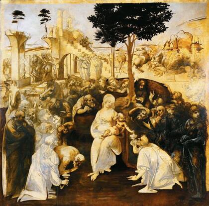"Adoración de los Magos", Leonardo da Vinci, 1481-1482
