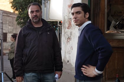 Adrián Caetano y Sullivan en pleno rodaje