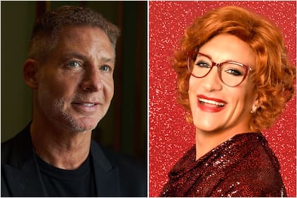 Adrián Suar, uno de los actores de Felicidades; y Nico Vázquez, caracterizado como Tootsie, en estas dos producciones de alto impacto que ahora comparte el virtual podio con la historia del supuesto encuentro entre Gardel y Sinatra