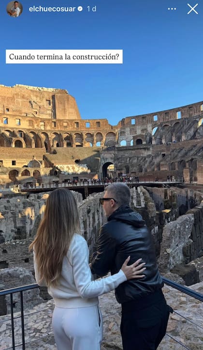 Adrián Suar y Rocío Robles confirmaron su relación con una foto en Roma