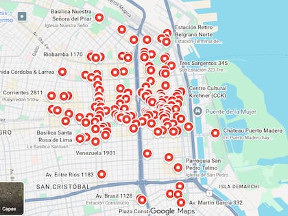Adriana identificó las cúpulas en el mapa
