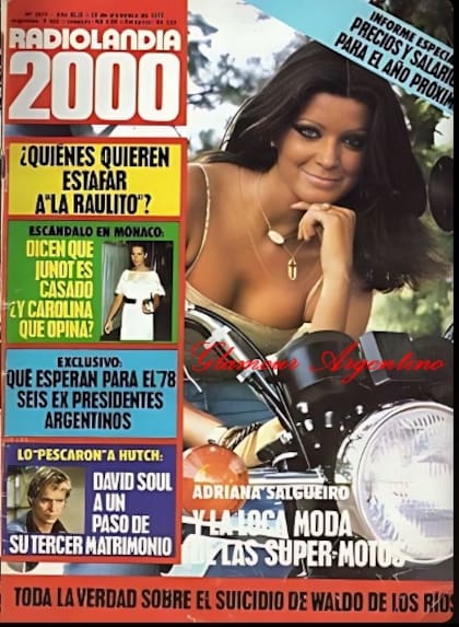 Adriana Salgueiro, en 1977, ya copaba las tapas de las revistas. Crédito: Glamour Argentino.