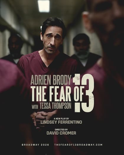 Adrien Brody estrenará este miércoles The Fear of 13 en Broadway