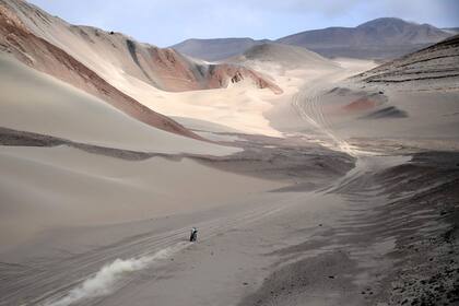 Adrien Van Beveren, de Francia, en la octava etapa del Dakar 2019 entre San Juan de Marcona y Pisco, Perú