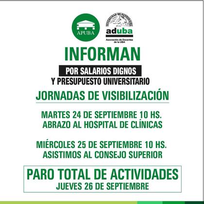 Aduba convocó a un paro para la semana que viene