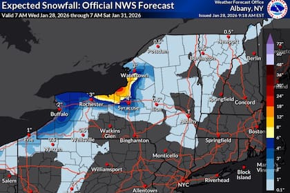 Advertencia de nieve por efecto lago para los conductores de Nueva York