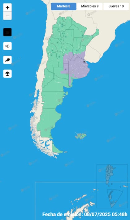 Advertencia por niebla en Buenos Aires, La Pampa, Córdoba, Santa Fe y Entre Ríos