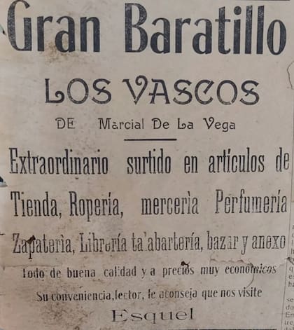 Afiche antiguo de Casa Los Vascos.