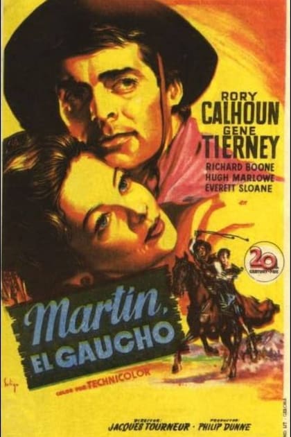 Afiche con uno de los nombres que tuvo la superproducción Way of a Gaucho en español: Martín, el gaucho