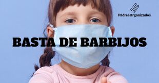 Afiche de Padres Organizados para reclamar que los barbijos no sean obligatorios en las aulas en este momento de la pandemia