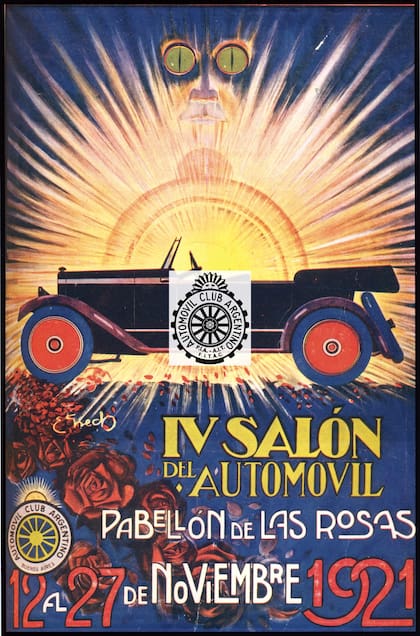 Afiche del IV Salón del Automóvil en 1921.