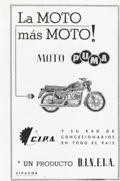 Afiche publicitario de la moto Puma