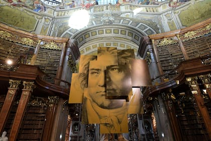 Afiches de una muestra en honor a Beethoven en la Biblioteca Nacional de Austria