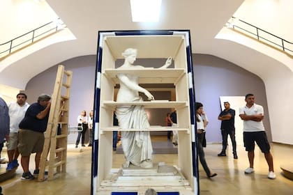Afrodita de Capúa, en el montaje de noviembre, cuando llegó al hall del Museo de Bellas Artes