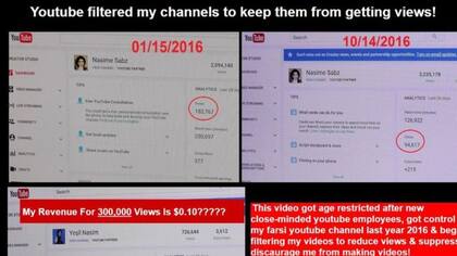 Aghdam se había quejado del impacto económico de las medidas de YouTube sobre sus publicaciones.