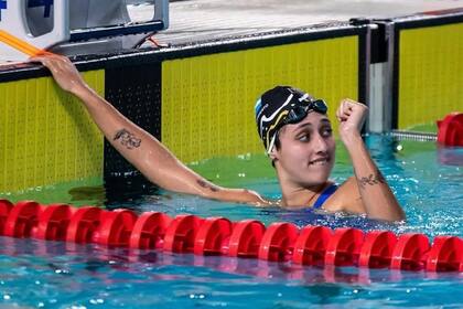 Agostina Hein, en el agua, donde se siente con libertad y paz
