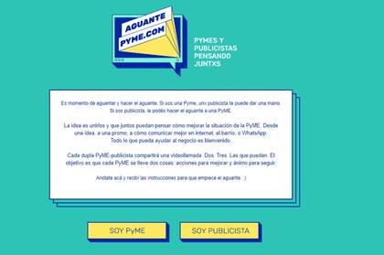 AguantePyme.com busca conectar a publicistas profesionales con pymes afectadas por la crisis económica generada por la pandemia del coronavirus.