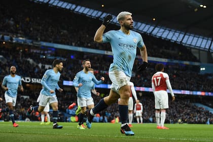 Agüero en Manchester City, donde fue ídolo y goleador