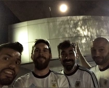 Agüero, Messi, Lavezzi y Mascherano. Crédito: Instagram