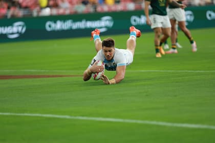 Agustín Fraga puso a los Pumas 7s en ventaja sobre el final, pero Sudáfrica tuvo la última palabra y marcó un try con el tiempo cumplido