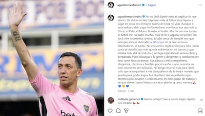 Agustín Marchesín lamentó no poder acompañar al plantel de Boca en la Copa Libertadores