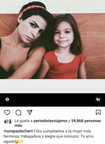 Agustina Cherri y su hija Muna Pauls - Imagen: @munapaulscherri (Instagram)