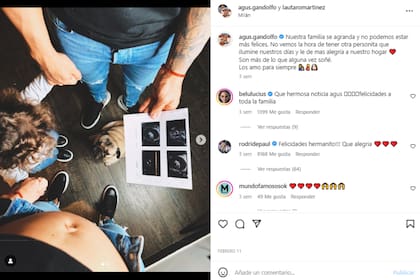 Agustina Gandolfo y Lautaro Martínez en la dulce espera