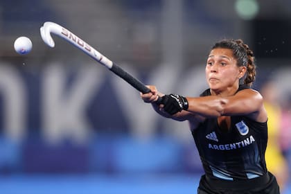 Agustina Gorzelany, en el partido con China