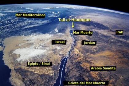 Ahora llamada Tall el-Hammam, la ciudad está ubicada a unos 11 kilómetros al noreste del Mar Muerto en lo que ahora es Jordania