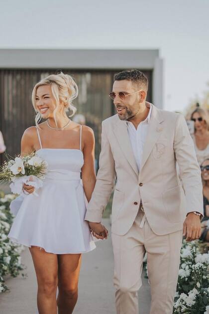 Ailén y Agustín convertidos en marido y mujer.