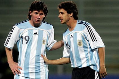 Aimar y Messi juntos en la selección Argentina