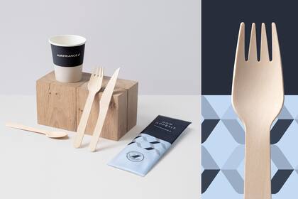 Air France eliminó de sus vuelos 210 millones de productos de plástico y los reemplazó por otros de base biológica