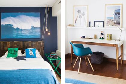 Al artefacto colgante de luz lo armó Verónica con portalámparas de estilo antiguo.