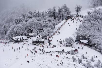 Al cerro Bayo también llegaron las grandes nevadas