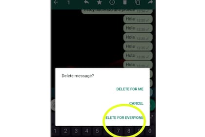 Al eliminar un mensaje de WhatsApp queda el rastro