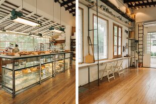 Al entrar, las bolsas de harina dan la bienvenida; en el centro, un mostrador de panadería XL exhibe la producción del día.