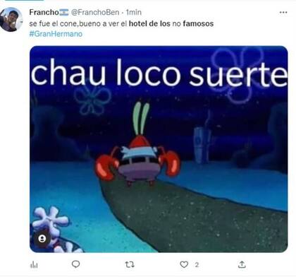 Al final de El hotel de los famosos se sumaron los memes de los disgustados con Gran Hermano por la salida de Alexis de la casa