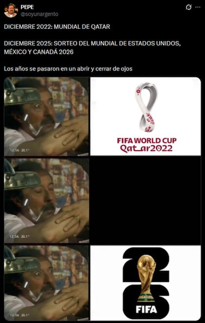 Al haberse jugado entre noviembre y diciembre, no pasaron cuatro años entre los Mundiales